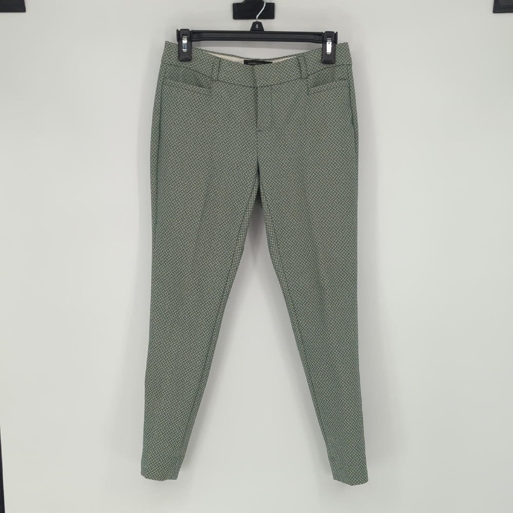 Banana Republic Sloan Jacquard Skinny Trouser Green 00P preppy Business casual